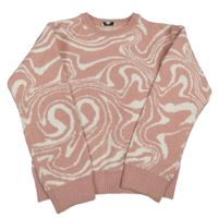 Starorůžovo-bílý vzorovaný svetr Peacocks