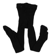 Černé žebrované punčocháče Next