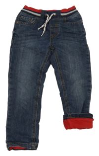 Tmavomodré podšité rifle s úpletovým pasem C&A