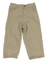 Béžové plátěné kalhoty