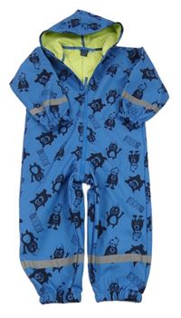 Modrá softshellová kombinéza s příšerkami a kapucí X-Mail