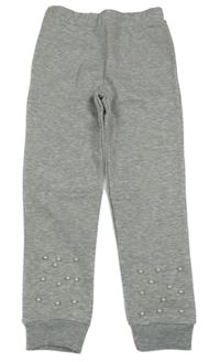 Šedé melírované tepláky s perlami Matalan