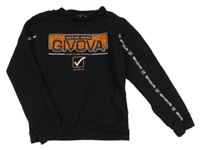 Černá mikina s potiskem a nápisem