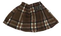 Hnědo-bílo-černá kostkovaná sukně Next