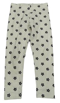 Smetanové květované legíny