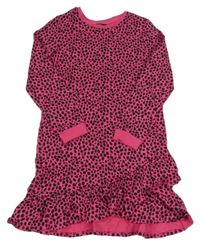Fuchsiové puntíkaté teplákové šaty George