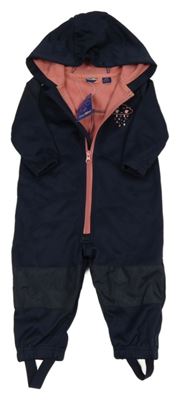 Nové - Tmavomodrá softshellová kombinéza s mrakem a kapucí Lupilu