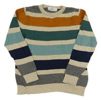 Béžovo-barevný pruhovaný svetr H&M