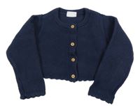 Tmavomodrý propínací crop svetr F&F