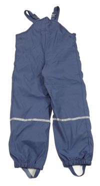 Tmavomodré nepromokavé zateplené laclové kalhoty Lupilu