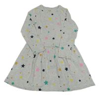 Světlešedé melírované bavlněné šaty s hvězdami Cool Club