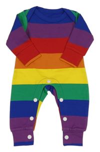 Barevný pruhovaný teplákový overal