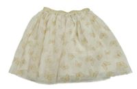 Krémová tylová sukně s motýly H&M