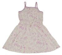 Bílé bavlněné šaty s palmami a ovocem M&S