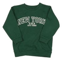 Tmavozelená mikina s nápisem Matalan