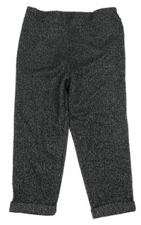 Černo-šedé vzorované teplákové kalhoty River Island