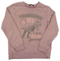 Starorůžová mikina s dinosaurem George