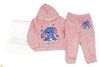 Nové - 2set - Růžová mikina s králíkem a kapucí + tepláky Shein