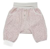 Bílo-růžové puntíkaté sametové tepláky Steiff