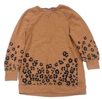 Hnědé teplákové šaty s leopardím vzorem Next