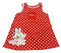 Červené puntíkaté bavlněné šaty s Minnie George