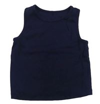 Tmavomodrý žebrovaný crop top George