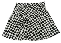 Černo-bílá vzorovaná kolová sukně H&M