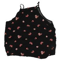 Černý lehký crop top s květinami New Look