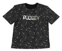 Černo-šedé vzorované tričko s Pudsey George