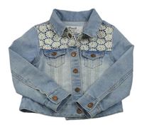Světlemodrá riflová bunda s krajkou zn. Denim Co.