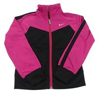 Černo-růžová sportovní propínací mikina s logem Nike
