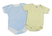2x pruhované body - žluté + modré 
