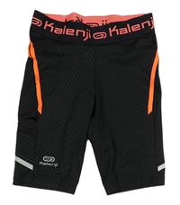 Černo-neonové sportovní kraťasy s logem Kalenji 