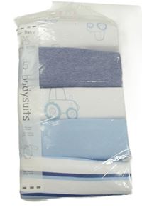 5x bílo-modré body s traktory Dunnes Stores 