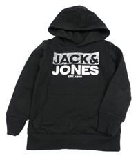 Černá mikina s logem a kapucí Jack & Jones