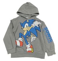 Šedá mikina se Sonicem a kapucí H&M