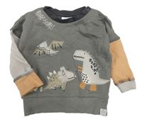 Šedá mikina s dinosaury Next