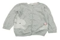 Šedý lehký propínací svetr s králíkem H&M