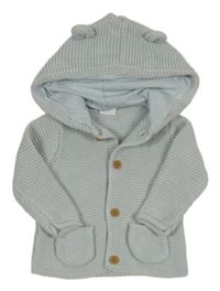 Světlemodrý propínací svetr s kapucí Next