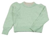 Světlezelený melírovaný crop svetr Primark