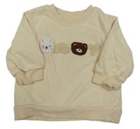 Smetanová mikina s 3D obrázkem 