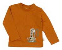 Oranžové triko s žirafou 