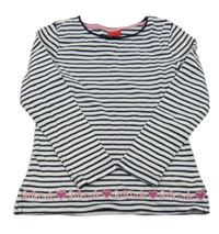 Bílo-tmavomodré pruhované triko S. Oliver