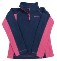 Tmavomdoro-růžová fleecová funkční mikina s logem Mountain Warehouse