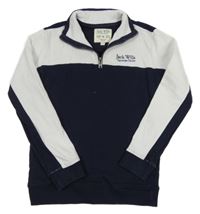 Tmavomodro-bílá mikina s logem Jack Wills