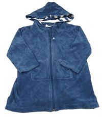 Tmavomodrá froté propínací mikina s kapucí 