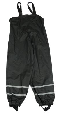 Černé nepromokavé laclové kalhoty 
