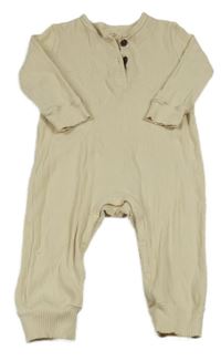 Smetanový žebrovaný overal 