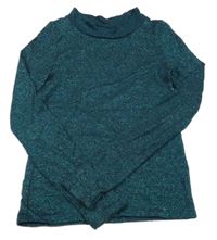 Tmavozelené třpyitvé pletené triko hema