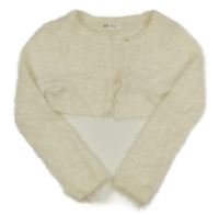 Smetanové chlupaté propínací svetrové bolerko H&M